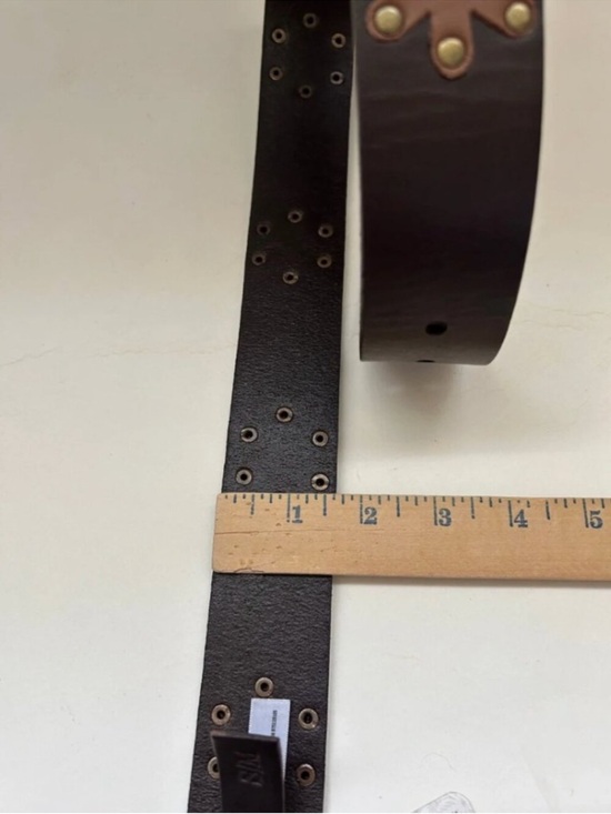 1189. FREE PEOPLE  Sonny Studded Leather Belt in Bitter Bark/ brown NWT $48 main image 9